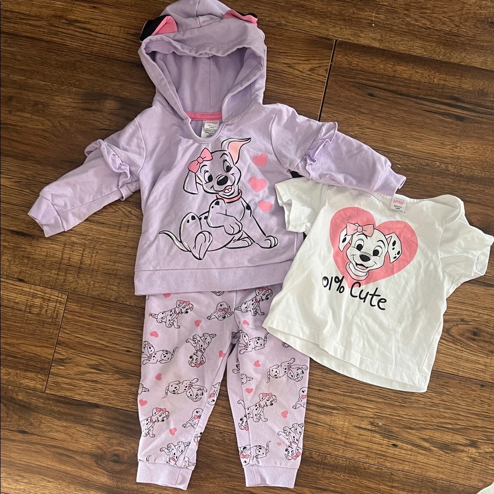 Lilac 3-Piece Dalmatian Set with Hood